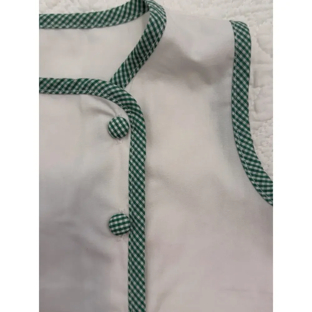 Cafe Du Monde Inspired Baby Outfit 18M New Orleans Beignet Gingham Bloomer Set